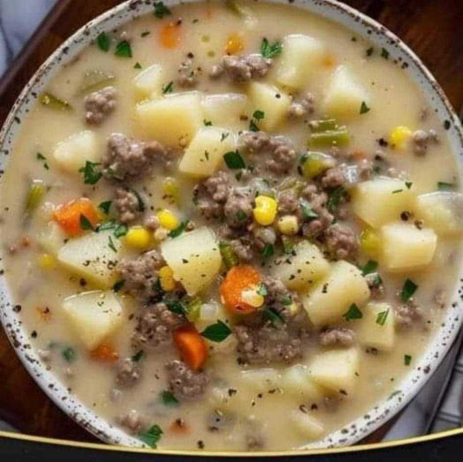 CREAMY POTATO & HAMBURGER SOUP