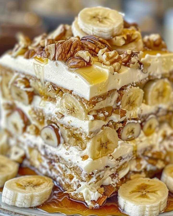 Heavenly Banana Walnut Cream Cake