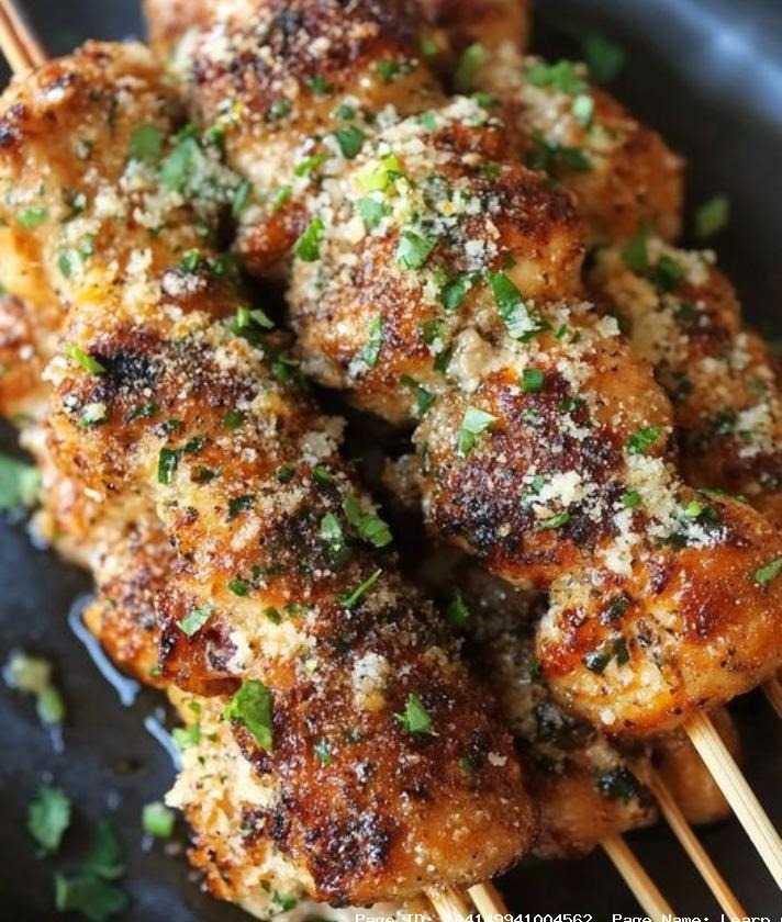Garlic Parmesan Chicken Skewers